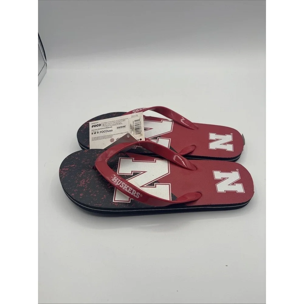 Foco Nebraska Cornhuskers Unisex Flip Flops Size Adult Medium